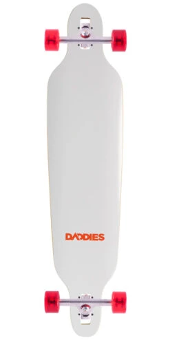 Daddies Logo Drop-Thru Longboard Complete - White