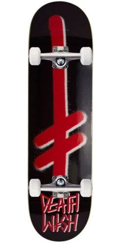 Deathwish Gang Logo Skateboard Complete - Black/Red - 8.50"