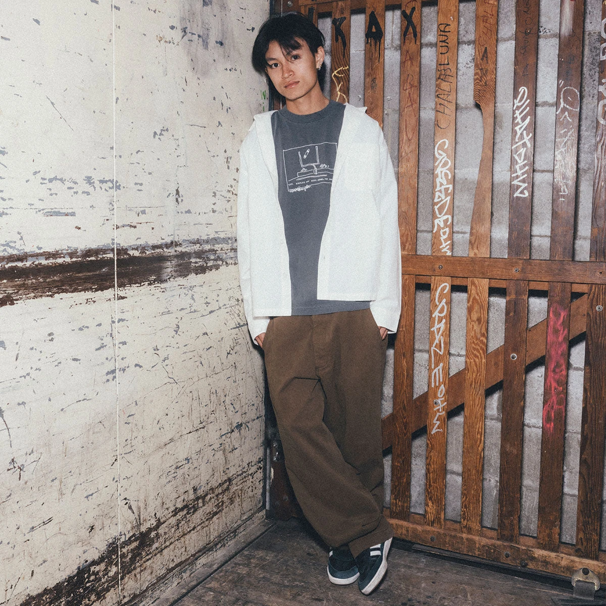 CCS Wide Leg Chino Pants - Brown 4 CCS Wide Leg Chino Pants - Brown - Image 2